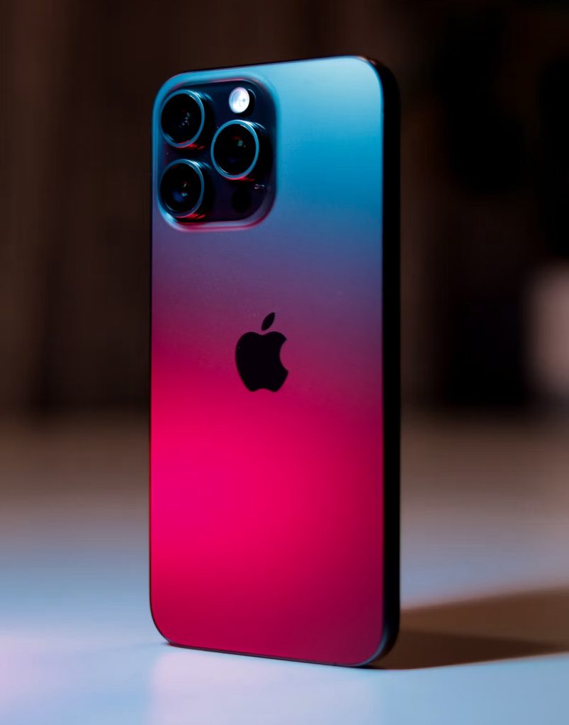 Gradient iPhone with Apple logo